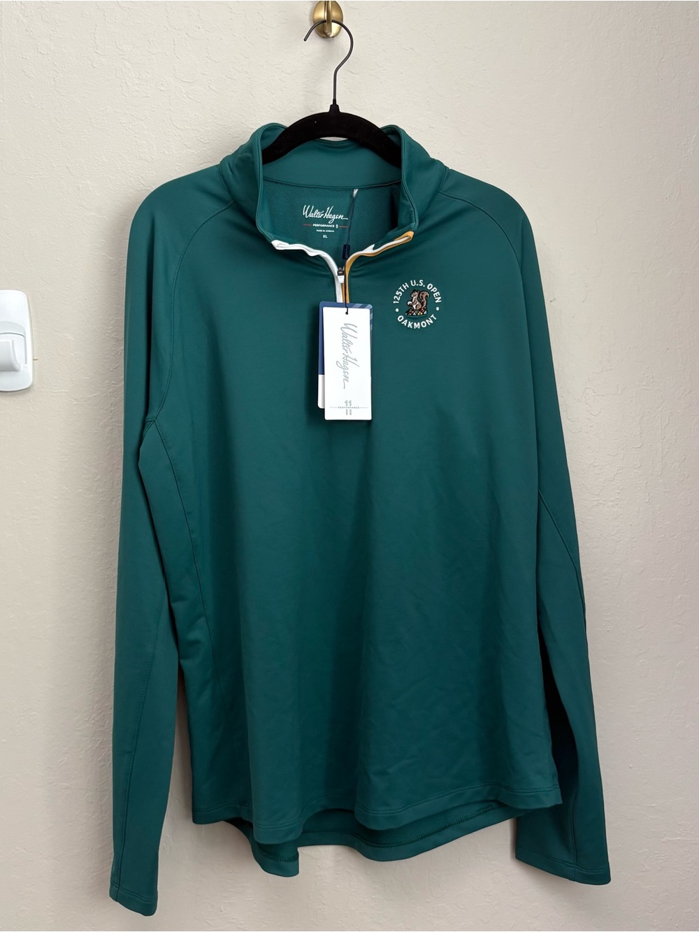 Walter Hagen Green and White Oakmont 125th U.S. Open Quarter-Zip Womens XL NWT